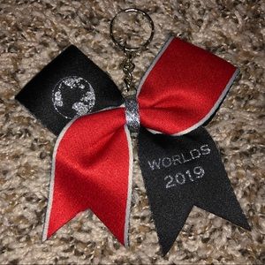 Cheer Worlds cheer bow keychain